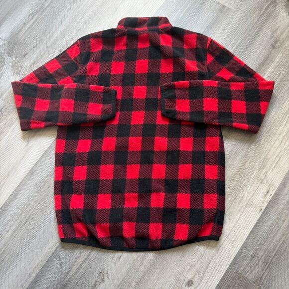Eddie Bauer Fleece Zip Up Red Black Buffalo Plaid Medium - Picture 6 of 6